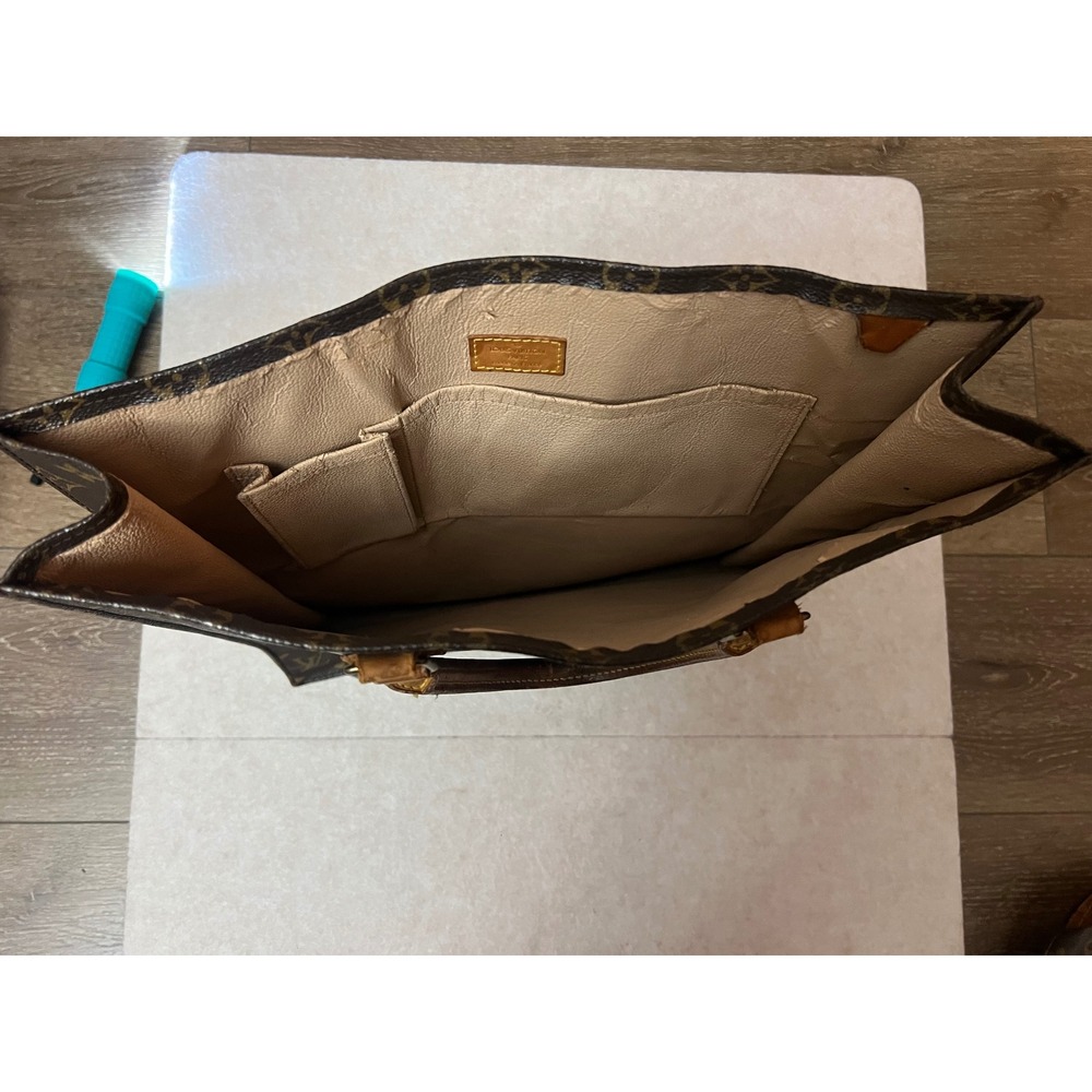 Louis Vuitton Sac Plat Monogram Canvas Tote Bag Brown MI0074 Vintage Shopper - Picture 9 of 10